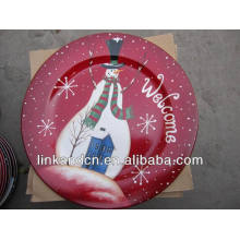 Kundenspezifische rote keramische flache Servierplatte Großverkauf
